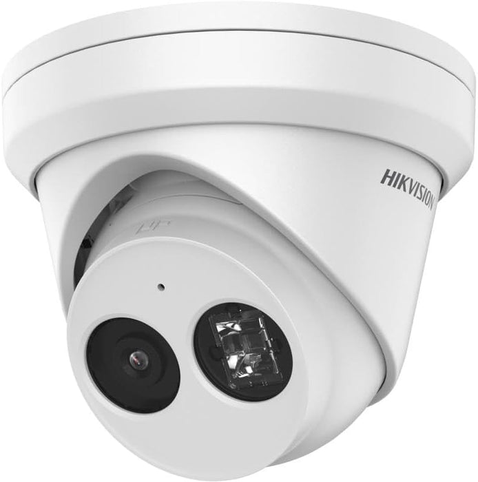 Ⲏіkvіsіon DS-2CD2343G2-IU 4MP AcuSense IP Camera 2.8mm PoE Turret Dome Camera Built in Microphone IR IP67 IK10 H.265+ English Version, Compatible with Hikvision NVR, Hik-Connect