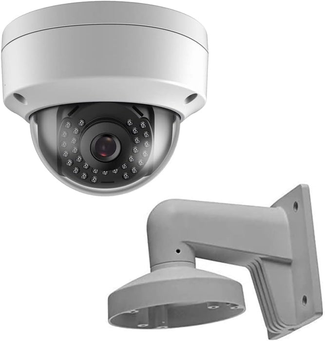 4K 8MP PoE IP Vandal Proof Dome Camera, 2.8mm Lens, 65ft Night Vision, H.265, Compatible with Amcrest, Blue Iris, Bundle with PC110 WMS WML DS-1272ZJ-110 LTB342-110 Wall Mount Bracket