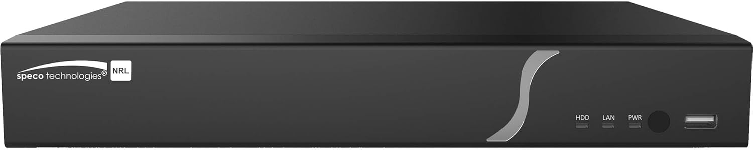 Speco-Technologies 8 Channel PoE IP Camera System, NDAA Compliant, N8NRL 8 CH 4K H.265 NVR with 6 pcs O4VT2 4MP Wired IP PoE Dome Weatherproof Cameras IP Cameras, 2TB Hard Drive Storage