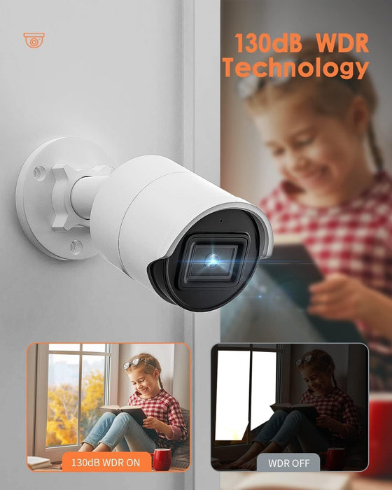 Ⲏіkvіsіon DS-2CD2083G2-IU AcuSense 4K 8MP Outdoor PoE IP Mini Bullet Camera, 2.8mm Lens, Built in Mic, EXIR 98ft Night Vision, Weatherproof