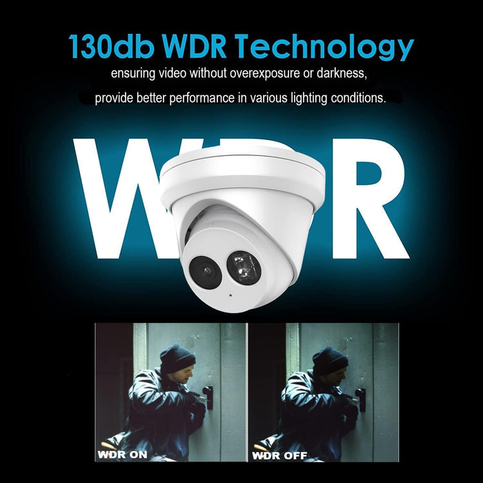 Ⲏіkvіsіon DS-2CD2343G2-IU 4MP AcuSense IP Camera 2.8mm PoE Turret Dome Camera Built in Microphone IR IP67 IK10 H.265+ English Version, Compatible with Hikvision NVR, Hik-Connect