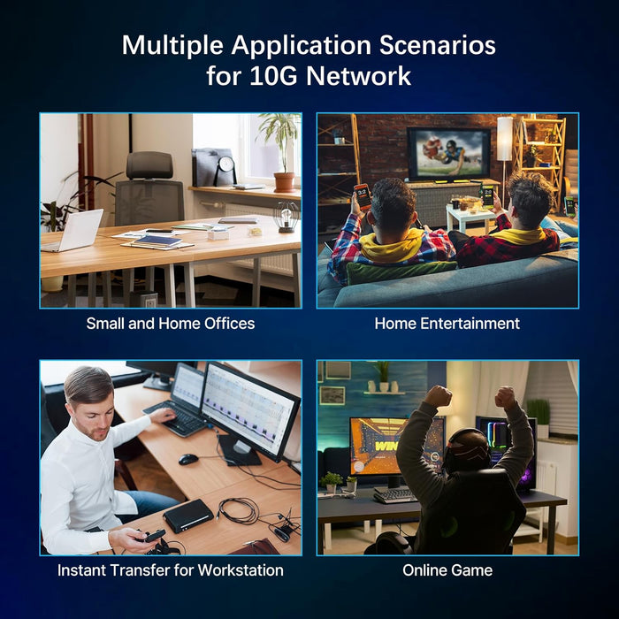 8 Port 10Gb SFP+ Managed Switch with 8 x 10 Gigabit SFP+ Ports | Multi-Gigabit 10G-2.5G-1G | Fanless | Plug & Play | Metal Casing NO Rack Mount | NO Jumbo Frames | 160G Bandwidth