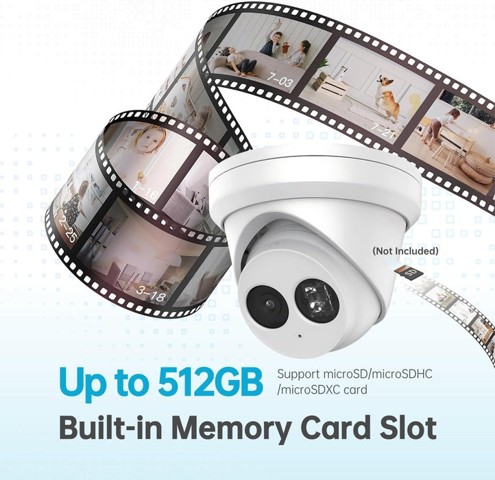 Ⲏіkvіsіon DS-2CD2343G2-IU 4MP AcuSense IP Camera 2.8mm PoE Turret Dome Camera Built in Microphone IR IP67 IK10 H.265+ English Version, Compatible with Hikvision NVR, Hik-Connect