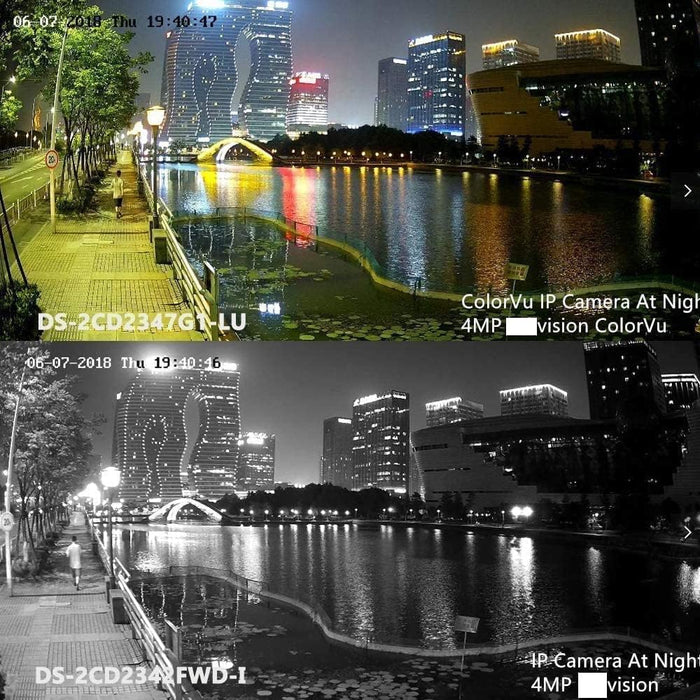 Ⲏіkvіsіon DS-2CD1347G2-LUF 4MP Acusense CoIorVu Full Color Night Vision IP Turret Dome Camera with Visible White LED Lights, 2.8mm Wide Angle IP67 Built in Mic, Compatible with Hikvision NVR