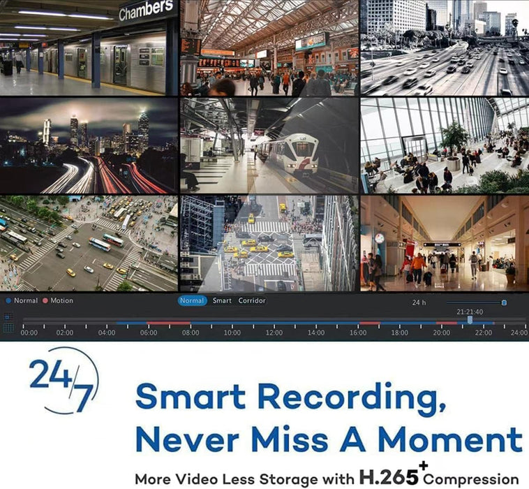 Speco-Technologies 8 Channel PoE IP Camera System, NDAA Compliant, N8NRL 8 CH 4K H.265 NVR with 6 pcs O4VT2 4MP Wired IP PoE Dome Weatherproof Cameras IP Cameras, 2TB Hard Drive Storage