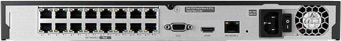 Hanwha Wisenet A-Series 16 Channel PoE IP Camera System, NDAA TAA Compliant for Government Projects, ARN-1610S 16 CH 4K H.265 NVR with 12 pcs ANV-L7012R 4MP IP Dome Weatherproof IP Cameras 4TB Storage