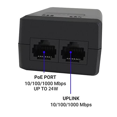 48V 24W 0.5A POE Injector Adapter Power Supply,10/100Mbps IEEE 802.3af Compliant, Up to 100M (328 Feet), for Most Cisco / Polycom / Aastra Phones and More