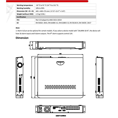 Hikvision DS-7732NI-K4/16P 32 Channel 4K Network Video Recorder NVR with 16 POE Ports, International English Version