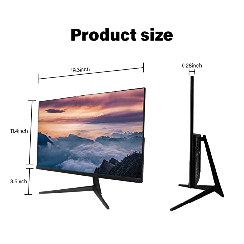 Computer Monitor, 22 Inch FHD 1080P Thin LED Screen Monitor, 75Hz Refresh Rate with HDMI VGA and Audio, VESA Compatible, Eye Care, Use for Home & Office