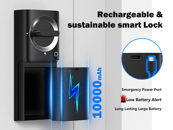 2K Video Smart Lock for Home Fingerprint Keyless Voice Control Door Lock