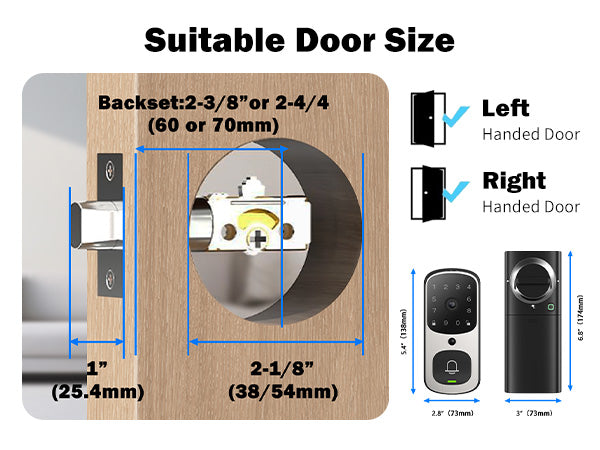2K Video Smart Lock for Home Fingerprint Keyless Voice Control Door Lock
