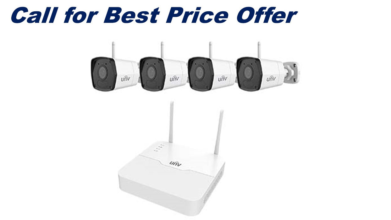 Uniview 4 Channel WIFI Surveillance Kit with (4) 2MP Bullet IP Camera, (1) 4 channel WIFI NVR