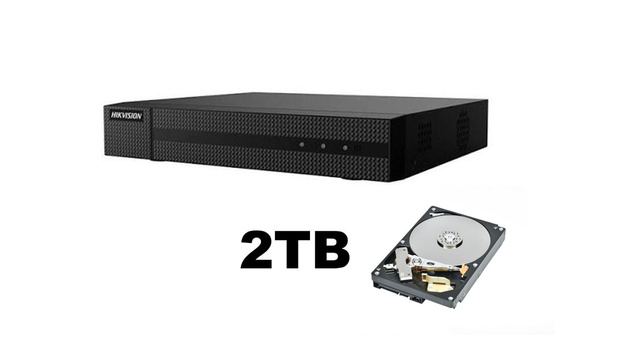 Hikvision 8CH 1080P ERT-K208 1U H.265 DVR 5 Signals Input HDTVI/AHD/CVI/CVBS/IP Supports 4MP Lite Encode 1080P Lite @ 15FPS w/2TB HDD