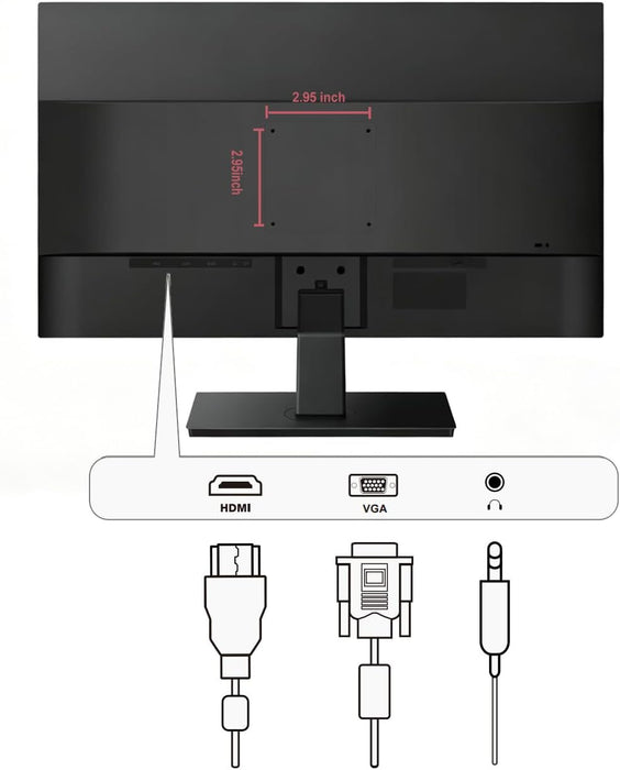 Real HD Security Camera Monitor Screen, 27 Inch 1080P Thin LED PC Monitor with HDMI VGA Built in Speaker Compatible with CCTV Security Camera NVR, Not Support Bluetooth and WiFi