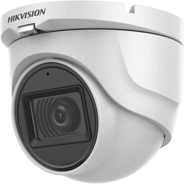 Hikvision DS-2CE76H0T-ITMFS 5MP HD-TVI Analog High Resolution Dome Camera with Built-in Microphone for Audio Recording, 2.8mm Fixed Lens, IP67 Rated Weatherproof Indoor/Outdoor Use Metal Housing