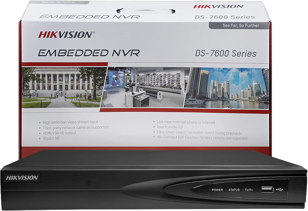 Hikvision 4K 8-Channel PoE Network Video Recorder NVR, Embedded Plug & Play DS-7608NI-Q1/8P NO HDD