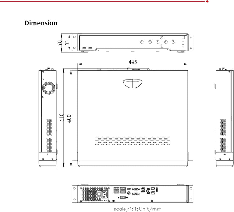 Hikvision DS-7764NI-M4 64 Channel 1.5U 8K NVR, Dual 4K IP Network Video Recorder, 2 HDMI and 1 VGA interfaces, Without POE, Compatible with Hikvision Hik-Connect, English Version, Hard Drive Not Included