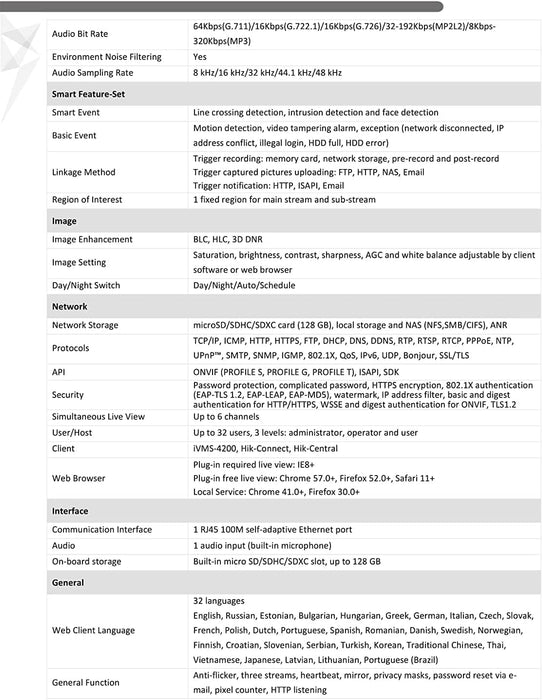 Hikvision DS-2CD2183G2-IU Acusense 4K 8MP IP Camera Outdoor, 2.8mm PoE Dome Camera with Audio, Built-in Microphone for Real-time Audio, WDR, IP67 IK10, H.265+ Human Detection, Support Firmware Upgrade, Black