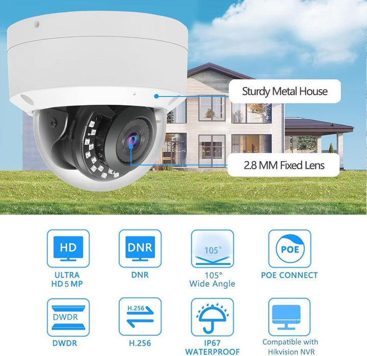 Rendimiento comparable al de la cámara IP PoE antivandálica para exteriores Dahua ONVIF de 8 MP, gran angular de 2,8 mm, H.265, resistencia al agua IP67 hasta 20 m. Compatible con NVR, no funciona por sí sola. (Copia)