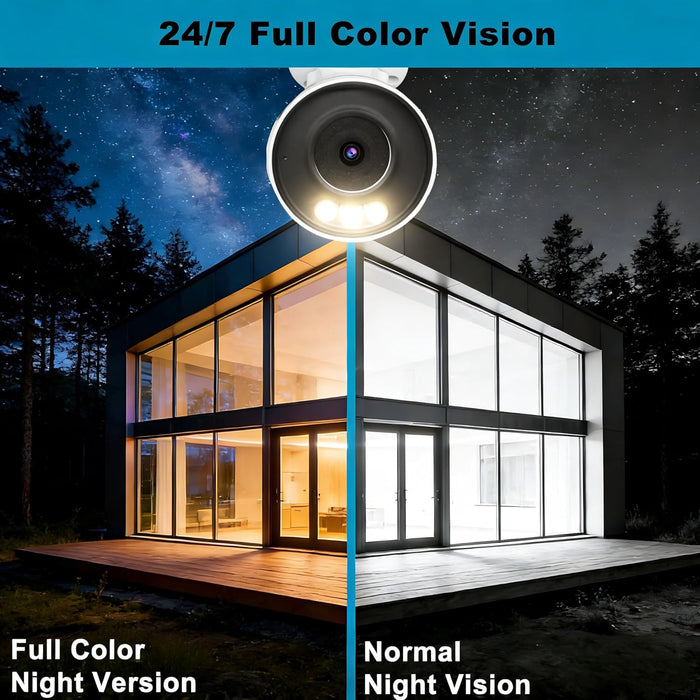 Comparable Performance to Dahua, ONVIF, 4MP POE Bullet Color Night Vision Camera, 2.8mm 108° Wide Viewing Angle Security IP Camera Outdoor IP66 Waterpfoof, NDAA Complaint
