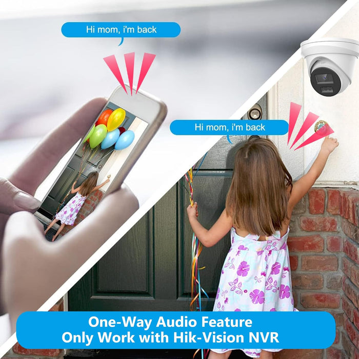 Hikvision Unbranded OEM 12MP Acusense Smart Supplyment Light IP Camera 2.8mm Mic and Speaker Wide Angle Two Way Audio Human and Vehicle Detection Outdoor IP67 Rated Metal Housing