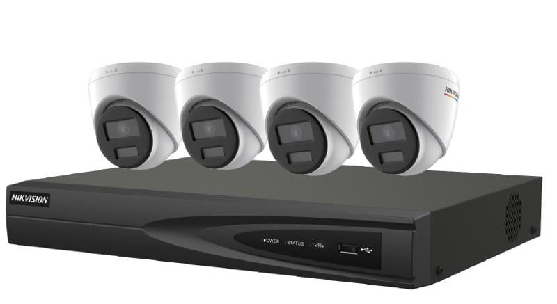 Hikvision EKI-K41T44C 4PC 4MP IP ColorVu Cameras  DS-2CD1347G2-LUF 2.8mm 1PC 4CH NVR ERI-K104-P4 w/1TB  HDD