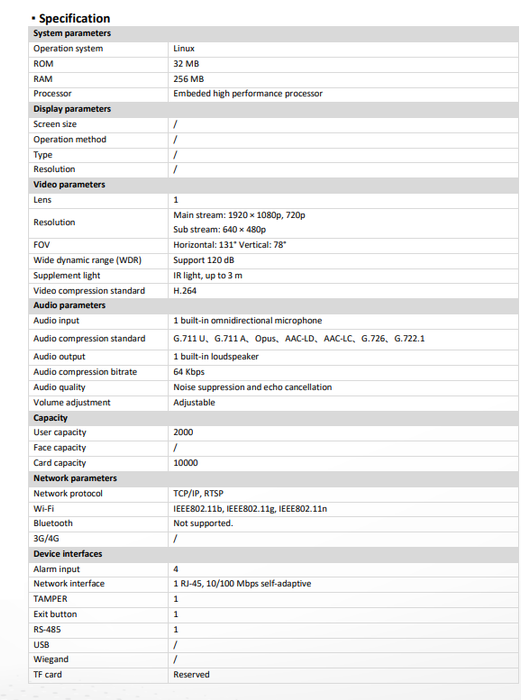 Hikvision 2MP DS-KV6113-WPE1(C) POE/Wifi Villa Door Station One-Touch Button Built-in Card Reader Module