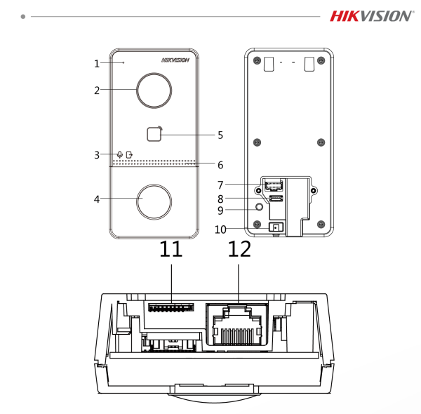Hikvision 2MP DS-KV6113-WPE1(C) POE/Wifi Villa Door Station One-Touch Button Built-in Card Reader Module