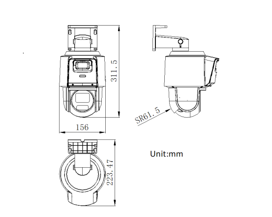 Hikvision DS-2SE3C404MWG-E/14 TandemVu 4MP+4MP 4X POE PTZ Network Camera 4X Optical Zoom & 16X Digital Zoom Human&Vehicle Detection2.8mm