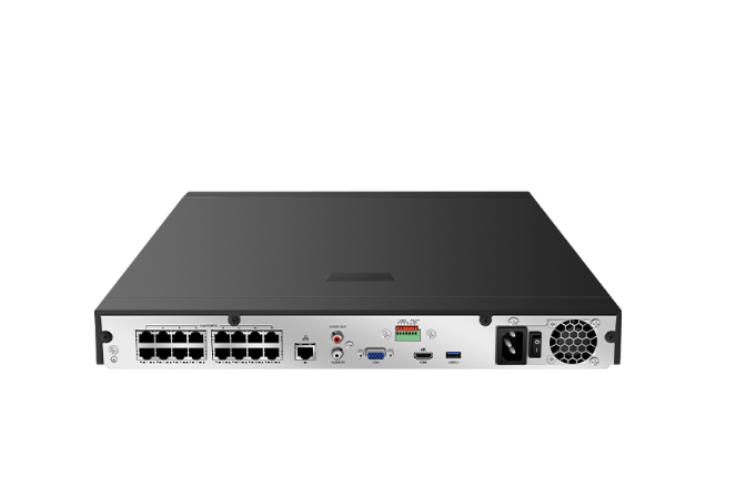 Comparable Performance to Dahua, NDAA Compliant 16 Channel 4K H.265 NVR H.265 w/16 POE Ports NO HDD
