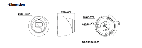 Cámara domo IP de torreta Hikvision DS-2CD1343G2-LIUF de 4 MP con visión nocturna, luz híbrida inteligente Acusense, luces LED blancas visibles, gran angular de 2,8 mm, IP67, micrófono integrado, compatible con NVR Hikvision (copia) 