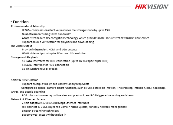 Hikvision 128CH 3U 4K NVR DS-96128NI-M16 2 HDMI & 2 VGA NO HDD