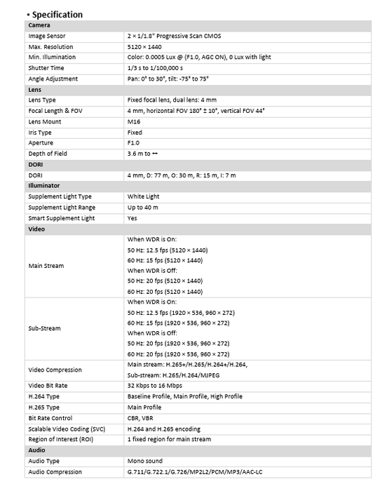 Hikvision DS-2CD3387G2P-LSU/SL ColorVu 8MP Panoramic Turret IP Camera, 4mm Fixed Lens