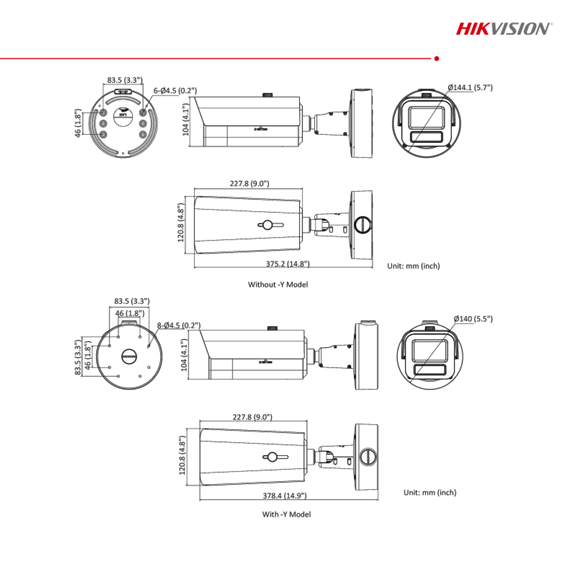 Hikvision iDS-2CD7A45G0-IZHSY 4MP DeepinView Moto Varifocal IP Bullet Camera 4.7-118MM