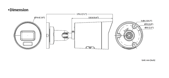 Hikvision DS-2CD3048G2-LIU 4MP Dual Illumination Fixed Mini IP Bullet Network Camera 2.8mm