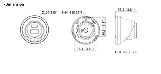 Hikvision DS-2CD3348G2-LISU 4MP Dual Illumination Fixed IP Turret Network Camera 2.8MM