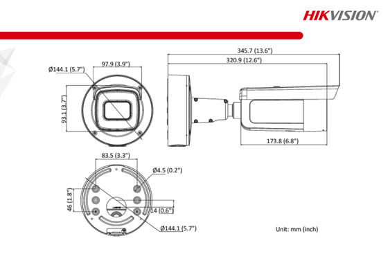 Hikvision PCI-B18Z2S 4K 8MP AcuSense Varifocal Bullet IP camera DarkFighter Human & Vehicle Detection 2.7-13.5MM
