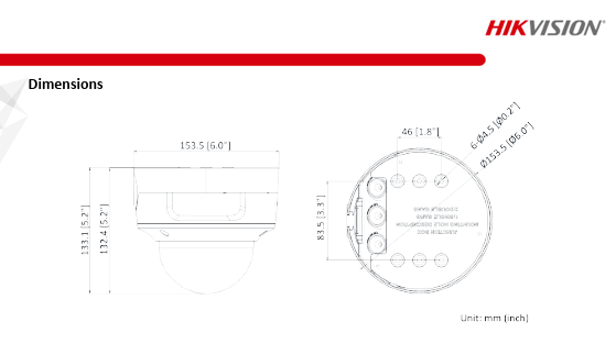 Hikvision PCI-D15Z2S 5MP AcuSense Varifocal IP Dome Camera DarkFighter Human & Vehicle Detection  2.7-13.5MM