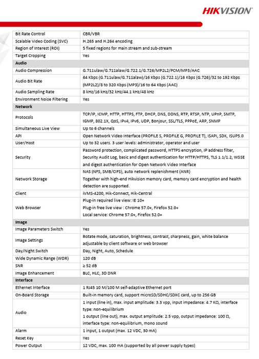Hikvision PCI-D18F2S 4K 8MP AcuSense Fixed Dome Network IP Camera DarkFighter 2.8mm