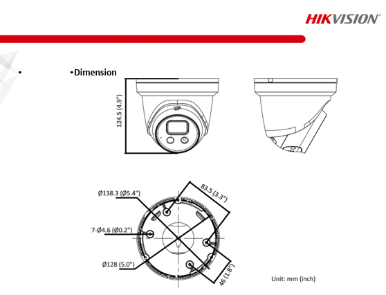 Hikvision PCI-T15F2SL 5MP AcuSense Strobe Light & Audible Warning Fixed Turret IP Network Camera 2.8MM