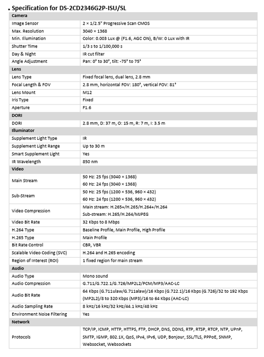 Hikvision 4K 8CH KIT EKI-K82T47 6PC 4MP IP Camera IR 2.8mm 1PC 4MP Panoramic AcuSense IP Camera 1PC 4K 8CH NVR W/2TB HDD
