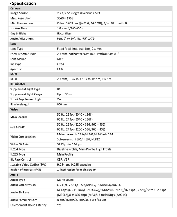 Hikvision DS-2CD2346G2P-ISU/SL 4MP Panoramic AcuSense Fixed Turret IP Network Camera DarkFighter Human & Vehicle  Detection