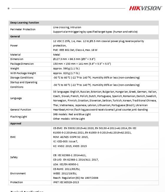 Hikvision DS-2CD2343G2-LI2U/SL 4MP Acusense Smart Hybrid Light Fixed Turret IP Network Camera Built-in Dual Mic 2.8mm