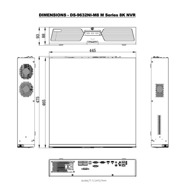 Hikvision M Series DS-9632NI-M8 32CH 8K NVR 2 HDMI & 2 VGA 8K or Dual 4K video outputs