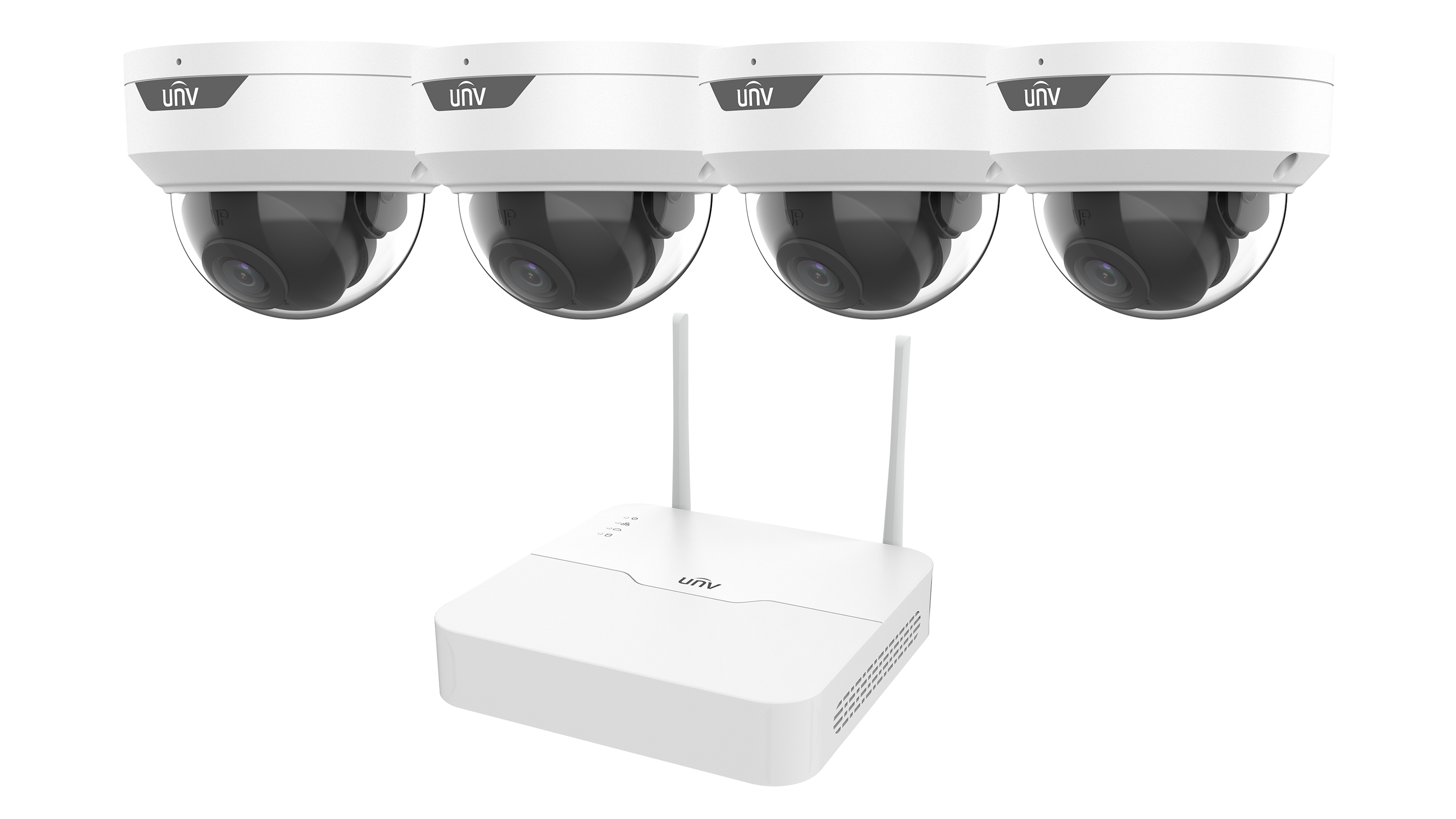 Uniview 4 Channel WIFI Surveillance Kit with (4) 2MP Dome IP Camera ...