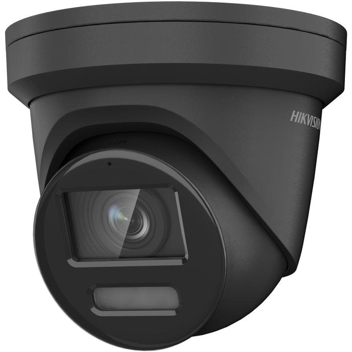 Hikvision DS-2CD2387G2-LU 8MP IP Black Turret Dome Camera, 24/7 Full Color Night Version, 2.8mm PoE Dome Camera IP67 IK10 H.265+ Built in Mic English Version