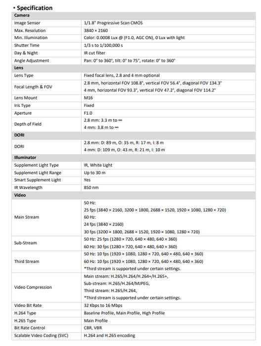 Hikvision DS-2CD2387G2H-LISU/SL4K 8MP PoE Fixed Turret IP Camera with Smart Hybrid Light, Color Night Vision, Human/Vehicle Detection, Built-in Mic and Speaker, Strobe Light and Audio Alarm