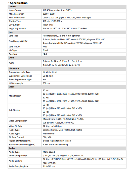 Hikvision DS-2CD1367G2H-LIUF 6MP ColorVu IP Outdoor Indoor Camera 2.8mm