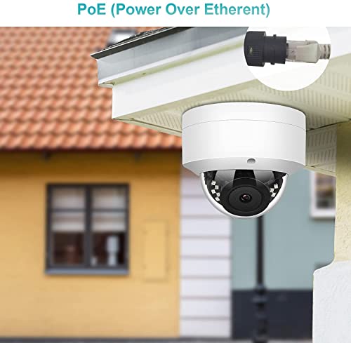 IPC-Y4VD28A 4MP PoE IP Dome Security Camera, 2.8mm Wide Angle, H.265 IP66 Waterproof Built-in Micphone/Audio, Compatible with Hikvision Dahua Uniview NVR and Blue Iris