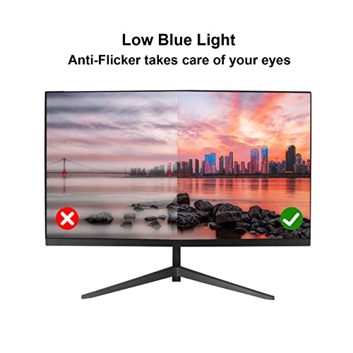 Computer Monitor, 22 Inch FHD 1080P Thin LED Screen Monitor, 75Hz Refresh Rate with HDMI VGA and Audio, VESA Compatible, Eye Care, Use for Home & Office